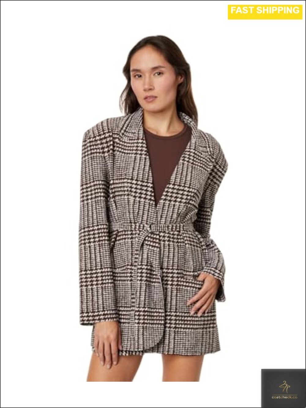 Oversized Single Breasted Blazer Polyester Spandex Shoulder Pads